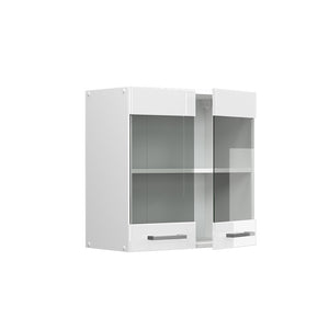 Vicco Mobile da cucina in vetro Bianco lucido 60 cm