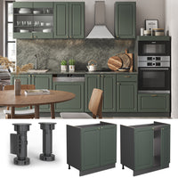 Vicco Mobile lavello cucina Verde-oro Country House 80 cm , PL Antracite