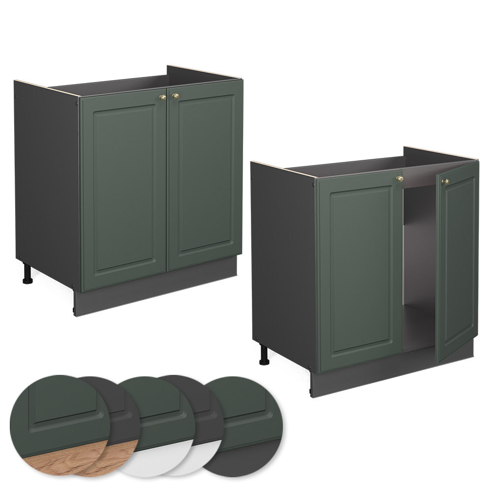 Vicco Mobile lavello cucina Verde-oro Country House 80 cm , PL Antracite