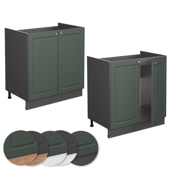 Vicco Mobile lavello cucina Verde-oro Country House 80 cm , PL Antracite
