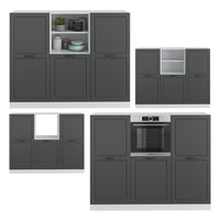 Vicco Cucine componibili piccole Antracite casa di campagna/bianco 180 cm senza piano di lavoro