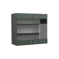 Vicco Mobile da cucina in vetro Verde-oro Country House 80 cm