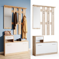 Vicco Armadio da ingresso Bianco/Sonoma 25 x 191 cm