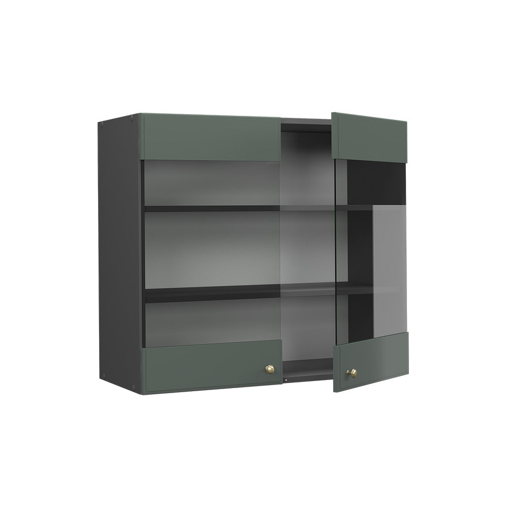 Vicco Mobile da cucina in vetro Verde-oro Country House 80 cm