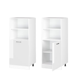 Vicco Dispensa universale Bianco lucido 60 cm con ripiani aperti e anta