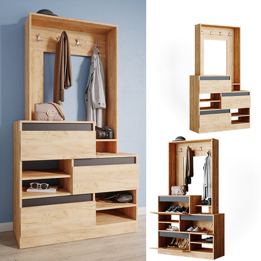 Vicco Armadio da ingresso Quercia dorata 100 x 180 cm