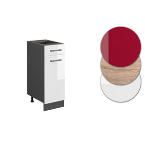 Vicco Mobiletto base per cucina Bianco lucido 30 cm PL Marmo