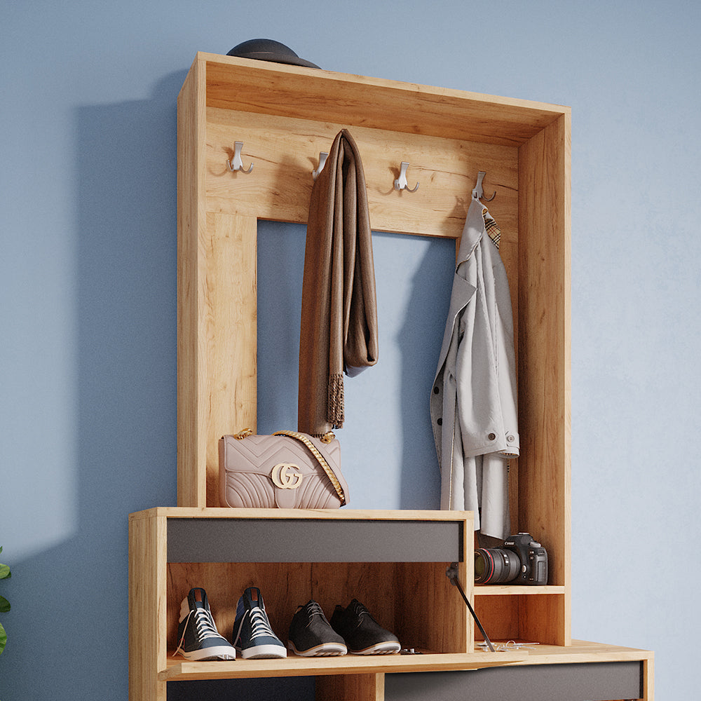 Vicco Armadio da ingresso Quercia dorata 100 x 180 cm