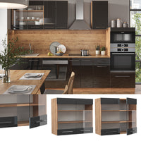 Vicco Mobile da cucina in vetro Antracite lucido 80 cm