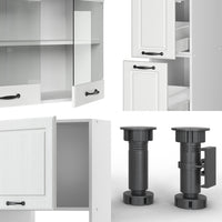 Vicco Mobile da cucina Casa di campagna bianca/bianco 350 cm con armadio alto, senza piano di lavoro