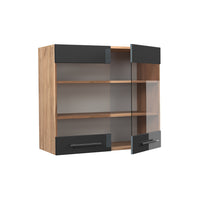 Vicco Mobile da cucina in vetro Antracite lucido 80 cm