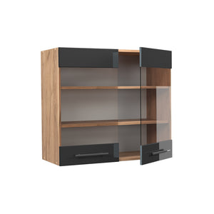 Vicco Mobile da cucina in vetro Antracite lucido 80 cm