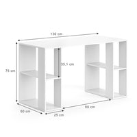 Vicco Scrivania con ripiani Bianco 130 x 60 cm