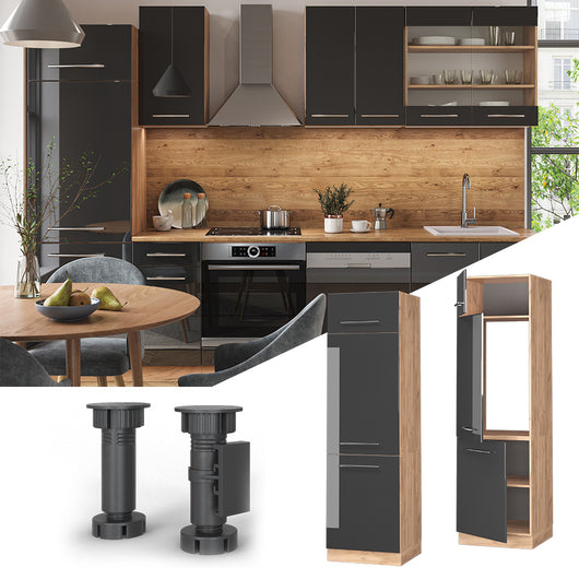 Vicco Armadio frigorifero Antracite lucido 60 cm