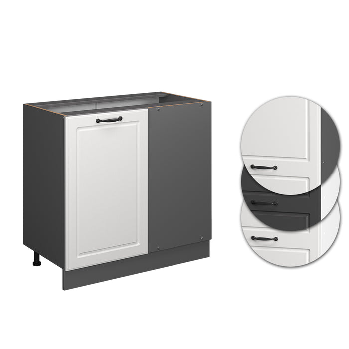 Vicco Mobile ad angolo cucina Bianco casa di campagna 86 cm senza piano di lavoro