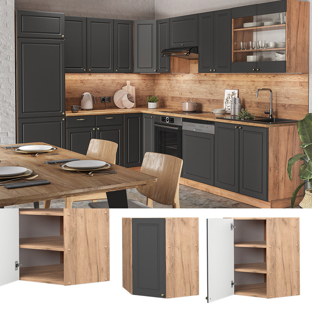 Vicco Mobile angolare da cucina Antracite-oro 57 cm