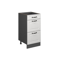 Vicco Mobiletto base per cucina Bianco casa di campagna 40 cm con cassetti, senza piano di lavoro