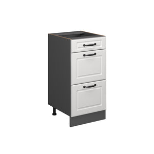 Vicco Mobiletto base per cucina Bianco casa di campagna 40 cm con cassetti, senza piano di lavoro