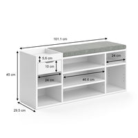 Vicco Panca scarpiera da ingresso Bianco 101.1 x 45 cm