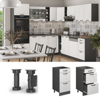 Vicco Mobiletto base per cucina Bianco casa di campagna 40 cm PL Marmo