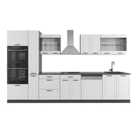 Vicco Cucina componibile Bianco casa di campagna/antracite 350 cm con armadio alto, senza piano di lavoro