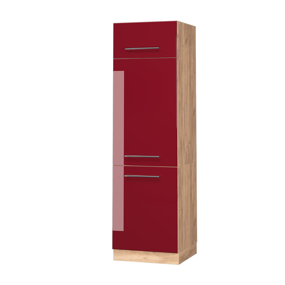 Vicco Armadio frigorifero Rosso bordeaux lucido 60 cm