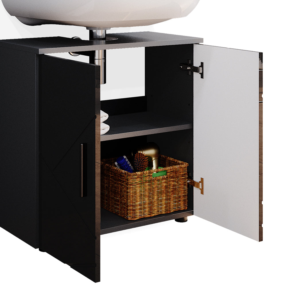 Vicco Set di mobili da bagno Antracite lucido 2 parti, con unità midi