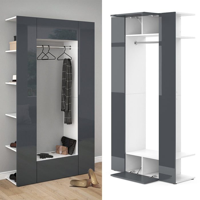 Vicco Armadio da ingresso Antracite 36.6 x 191 cm
