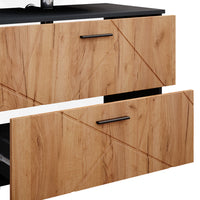 Vicco Set mobili bagno Quercia dorata/antracite 4 parti, con cassettiera e colonna