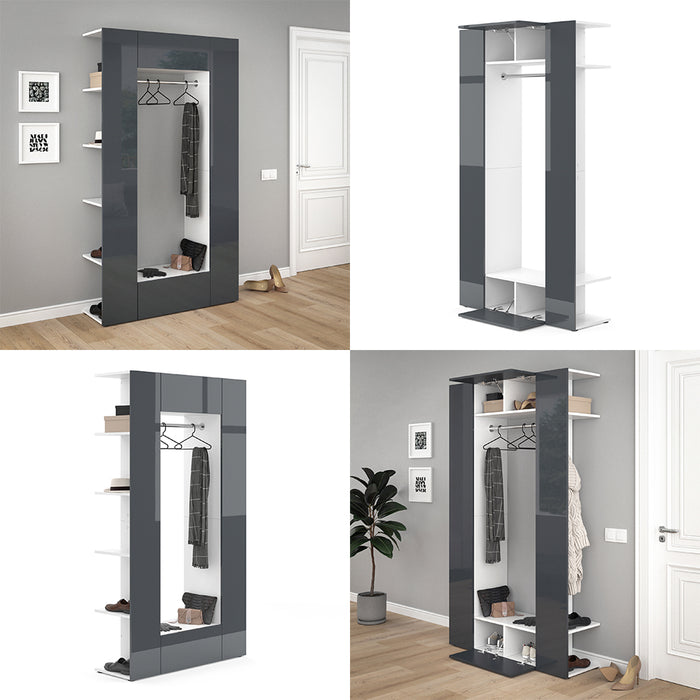 Vicco Armadio da ingresso Antracite 36.6 x 191 cm