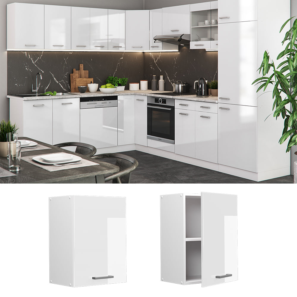 Vicco Pensile da cucina Bianco lucido 45 cm