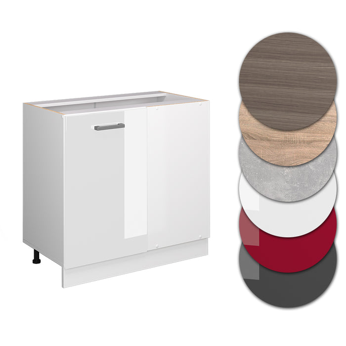 Vicco Mobile ad angolo cucina Bianco lucido 86 cm senza piano di lavoro