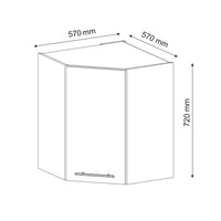 Vicco Mobile angolare da cucina Bianco lucido 57 cm