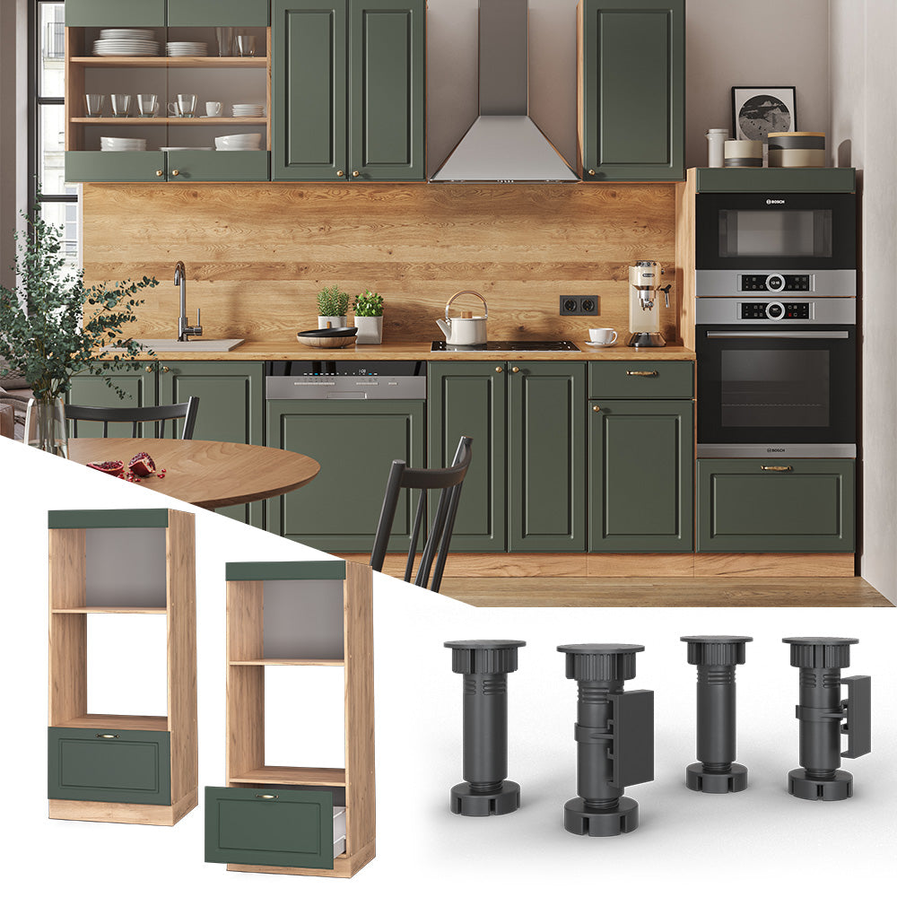 Vicco Set mobili bagno Verde-oro Country House 60 cm aperto