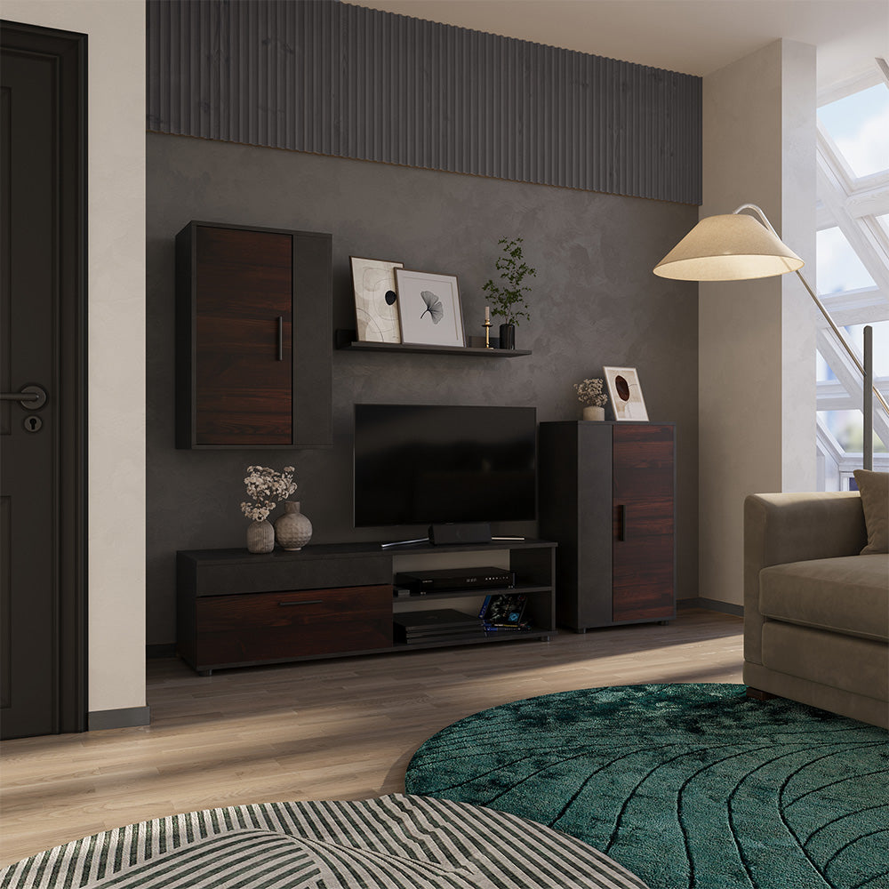Vicco Parete attrezzata soggiorno Marrone Set di 4