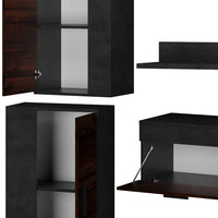 Vicco Parete attrezzata soggiorno Marrone Set di 4