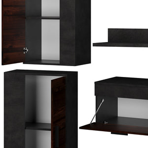 Vicco Parete attrezzata soggiorno Marrone Set di 4