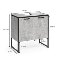Vicco Mobiletto per lavabo Calcestruzzo 60 x 60 cm