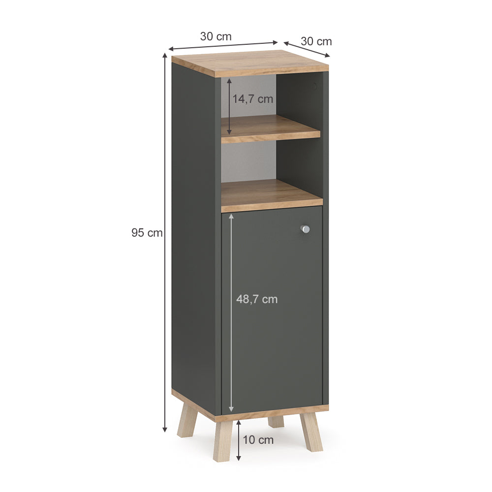 Vicco Mobiletto bagno Antracite 30 x 95 cm