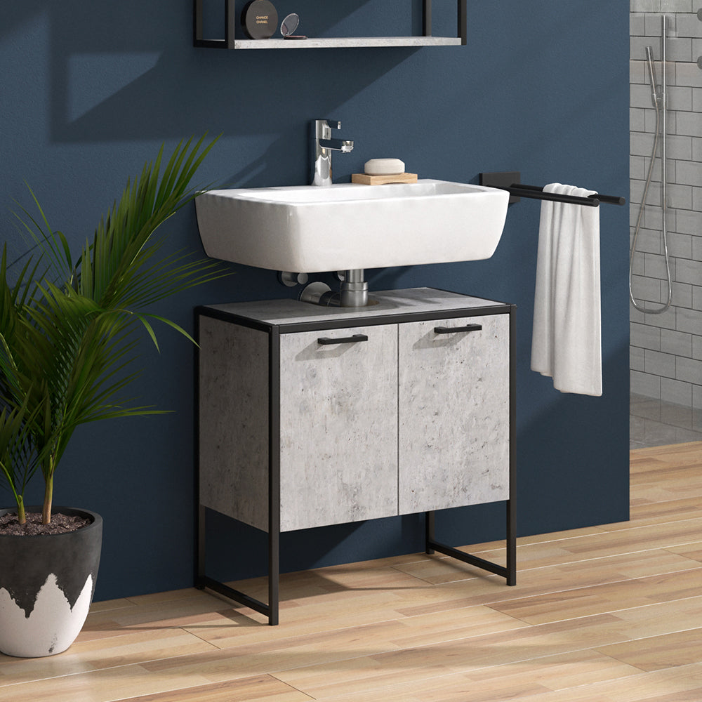 Vicco Mobiletto per lavabo Calcestruzzo 60 x 60 cm