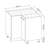 Vicco Mobile ad angolo cucina Quercia dorata 80.5 cm , PL Antracite