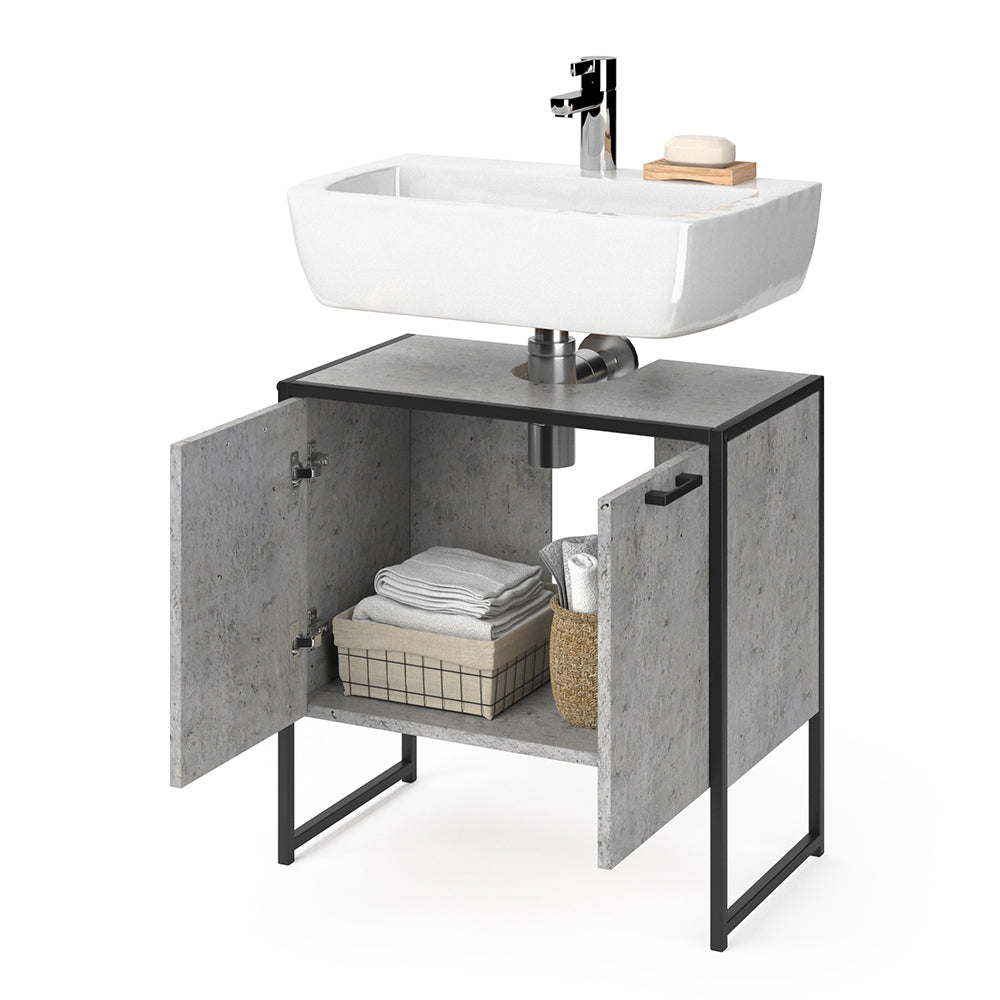 Vicco Mobiletto per lavabo Calcestruzzo 60 x 60 cm