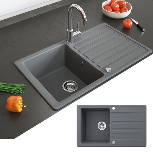 Bergström Lavello Grigio 76.5 x 46 cm con asciugatura