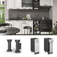 Vicco Mobiletto base per cucina Bianco casa di campagna 30 cm PL Marmo