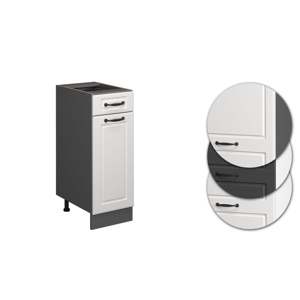 Vicco Mobiletto base per cucina Bianco casa di campagna 30 cm senza piano di lavoro