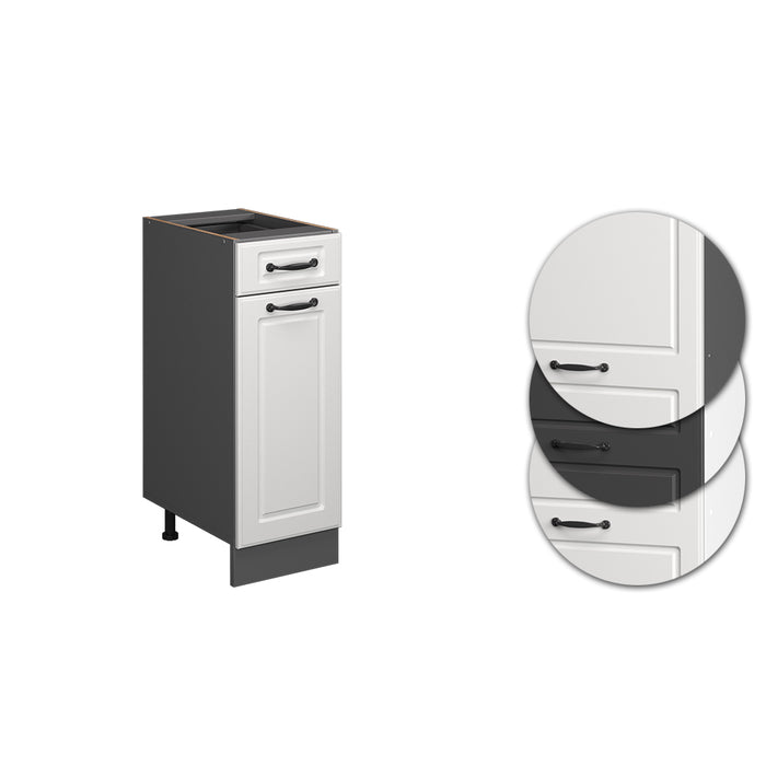 Vicco Mobiletto base per cucina Bianco casa di campagna 30 cm senza piano di lavoro