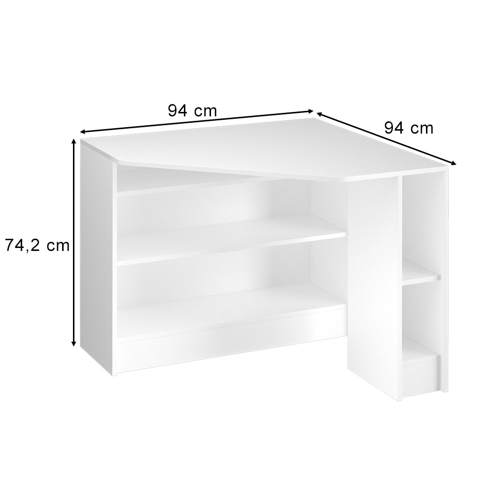 Vicco Scrivania angolare Bianco 94 x 94 cm