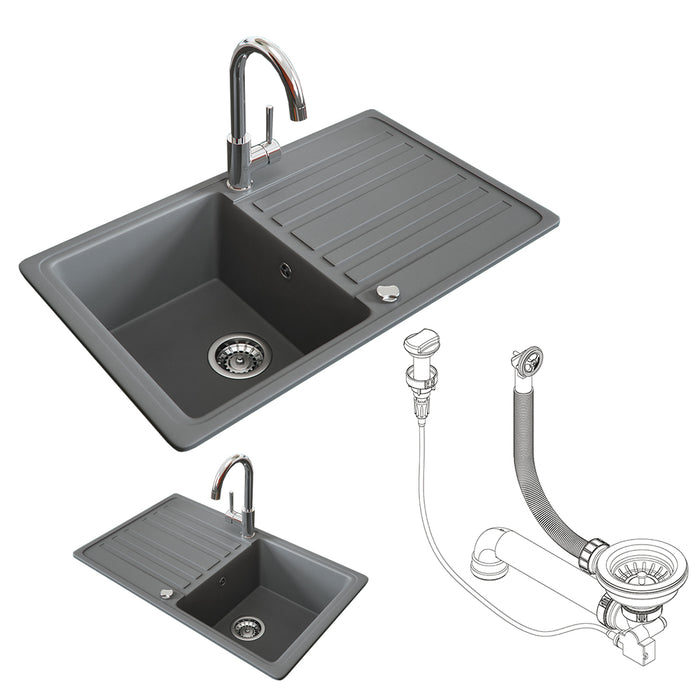 Bergström Lavello Grigio 76.5 x 46 cm con asciugatura