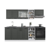 Vicco Cucina componibile Antracite casa di campagna/bianco 240 cm senza piano di lavoro