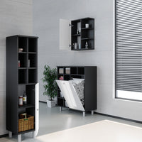 Vicco Armadietto da bagno con portabiancheria Bianco lucido 78.4 x 91.6 cm